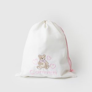 Bolsa ropa oso rosa
